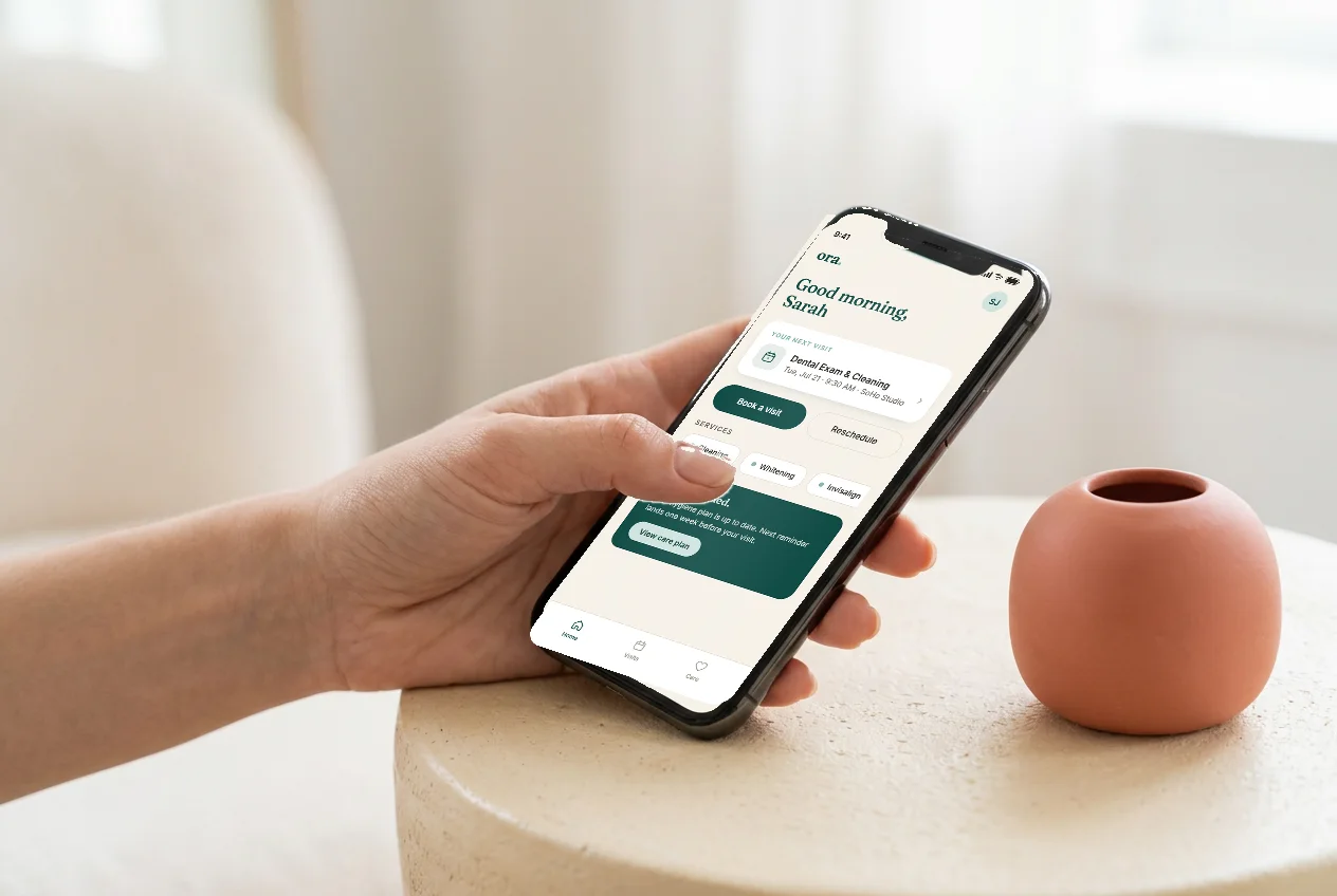 The Ora Dental app on a phone