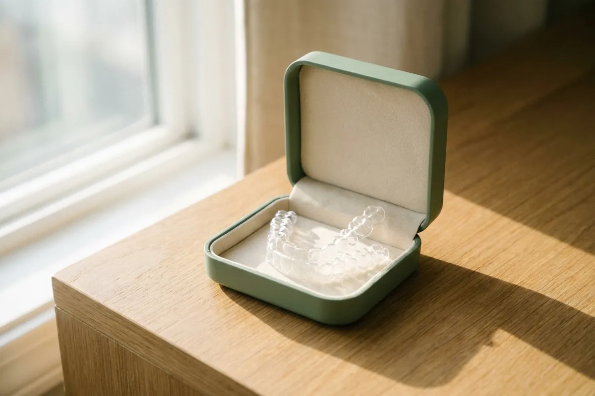 Clear aligners in a case