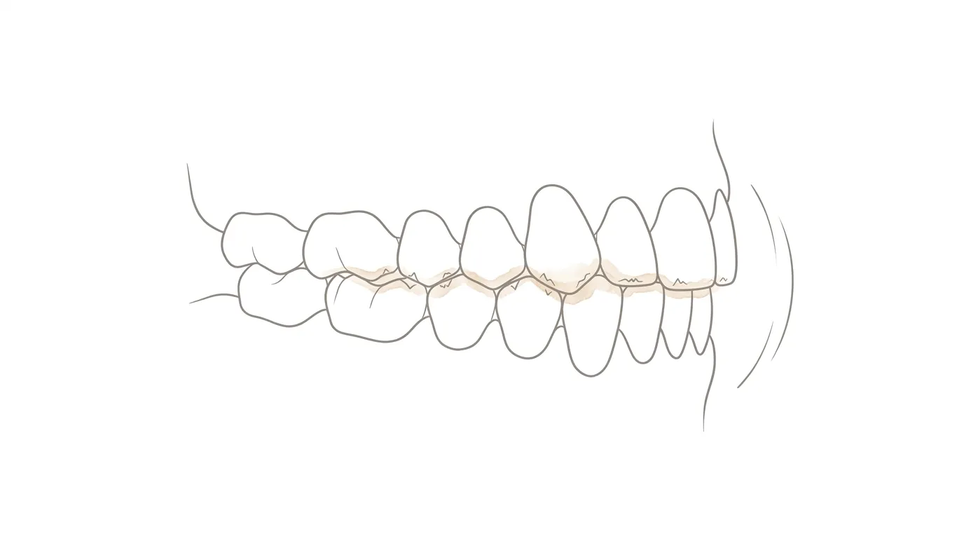 Illustration of teeth grinding wear