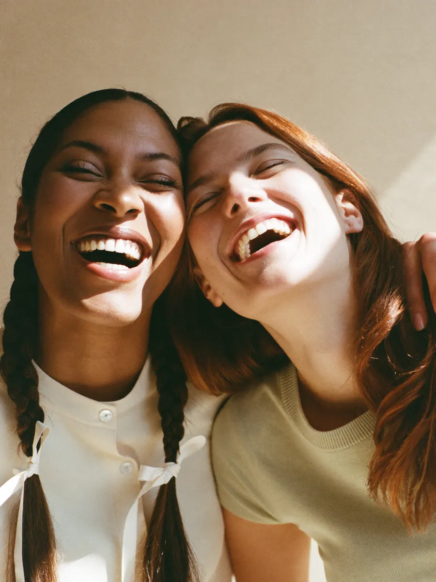 Close-up of a confident, straight smile