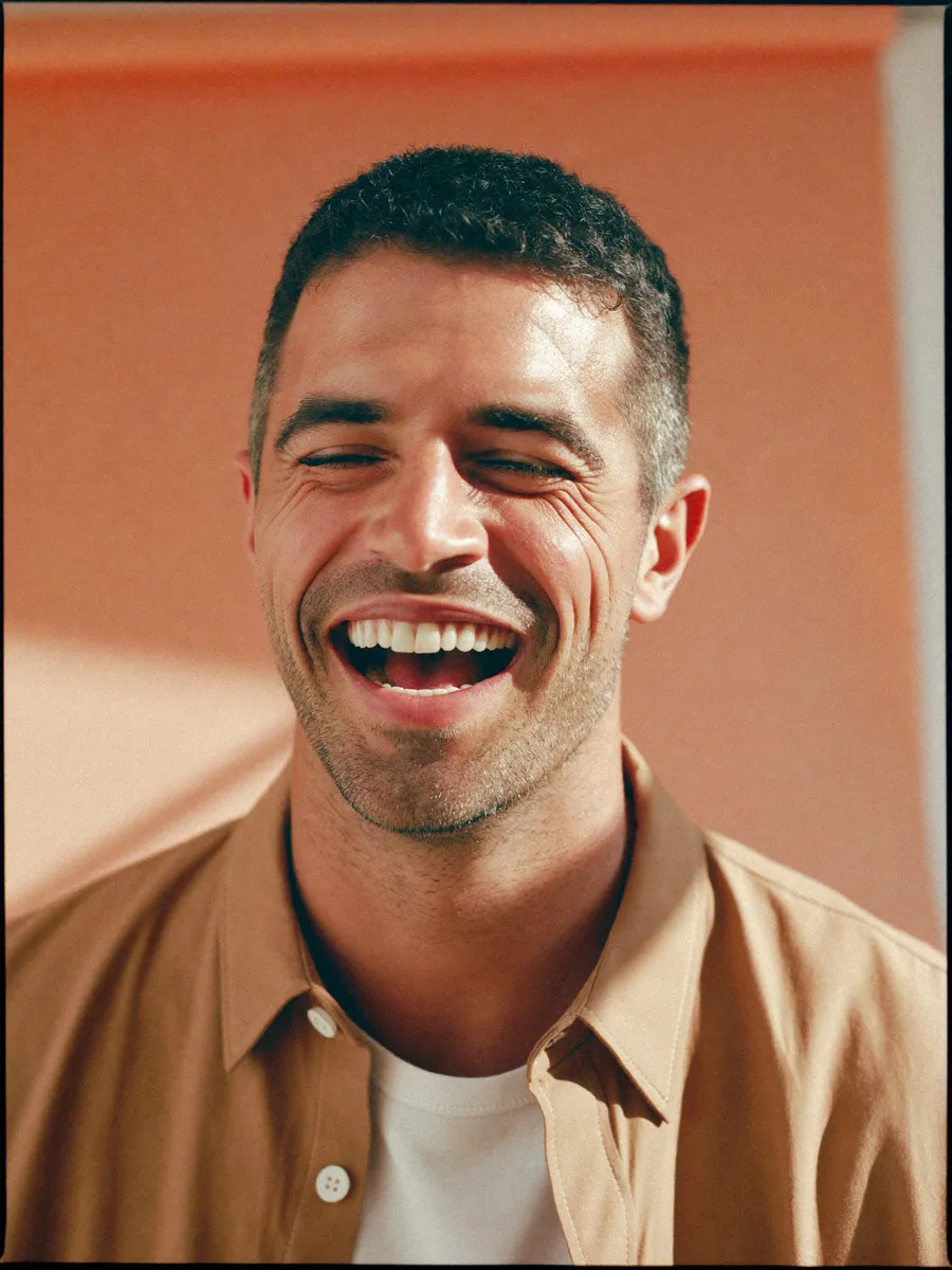 Close-up of a bright, white smile after professional teeth whitening